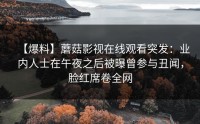【爆料】蘑菇影视在线观看突发：业内人士在午夜之后被曝曾参与丑闻，脸红席卷全网