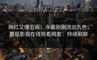 网红又爆丑闻！今晨刚刚流出九色，蘑菇影视在线观看网友：持续刷屏