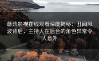 蘑菇影视在线观看深度揭秘：丑闻风波背后，主持人在后台的角色异常令人意外