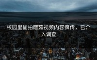 校园里偷拍磨茹视频内容疯传，已介入调查