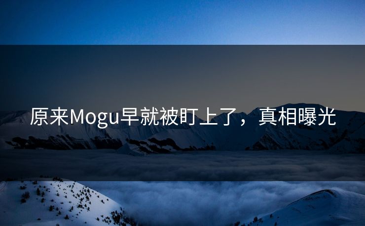 原来Mogu早就被盯上了，真相曝光