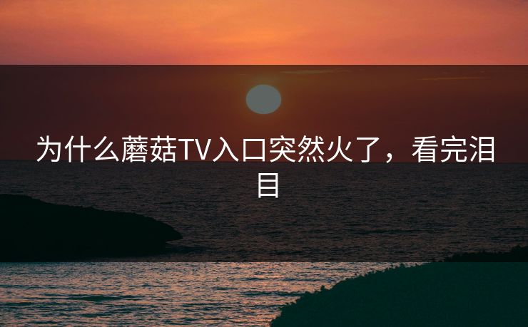 为什么蘑菇TV入口突然火了，看完泪目