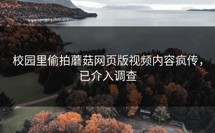 校园里偷拍蘑菇网页版视频内容疯传，已介入调查