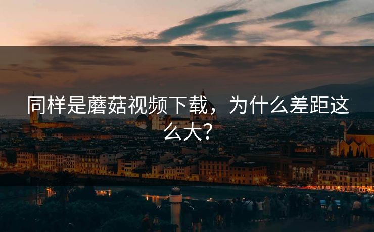 同样是蘑菇视频下载，为什么差距这么大？
