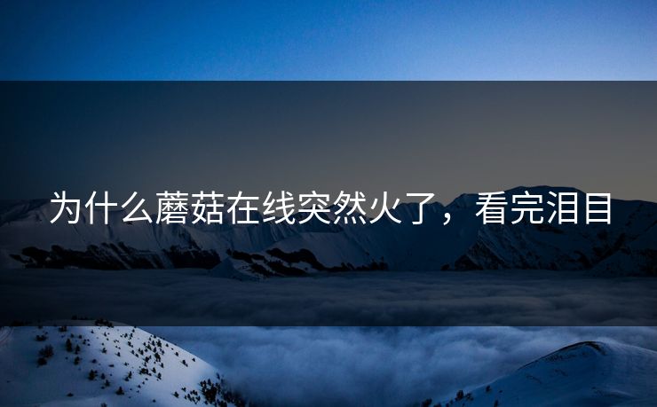 为什么蘑菇在线突然火了，看完泪目