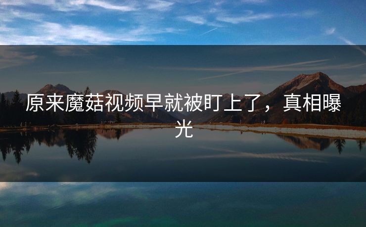 原来魔菇视频早就被盯上了，真相曝光