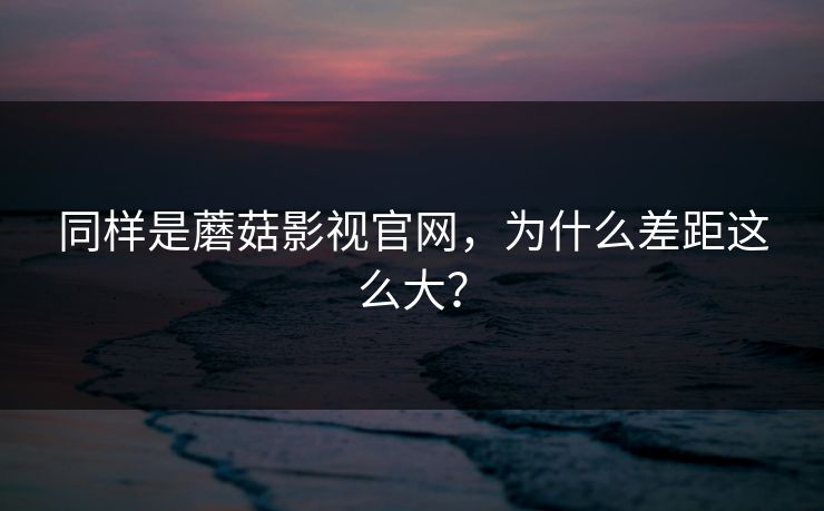 同样是蘑菇影视官网，为什么差距这么大？