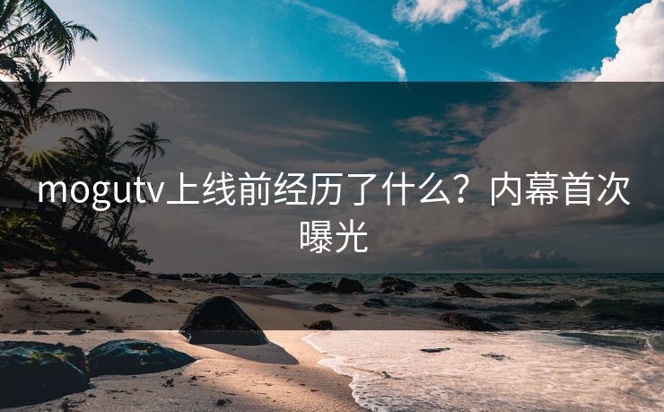 mogutv上线前经历了什么？内幕首次曝光