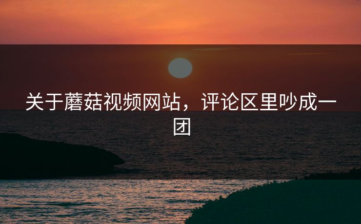关于蘑菇视频网站，评论区里吵成一团