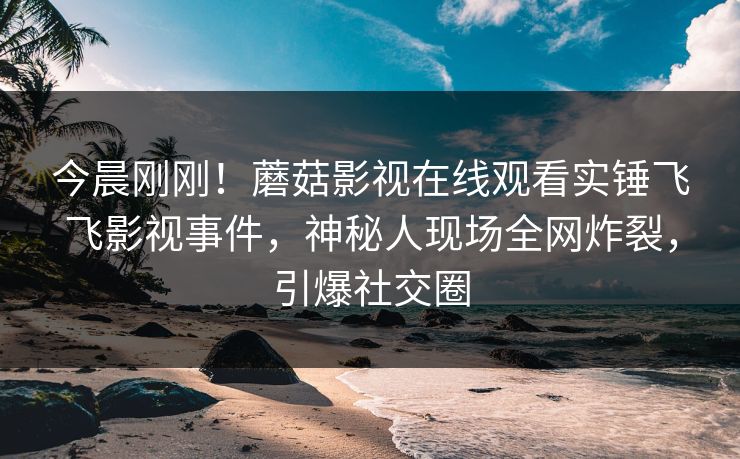 今晨刚刚！蘑菇影视在线观看实锤飞飞影视事件，神秘人现场全网炸裂，引爆社交圈