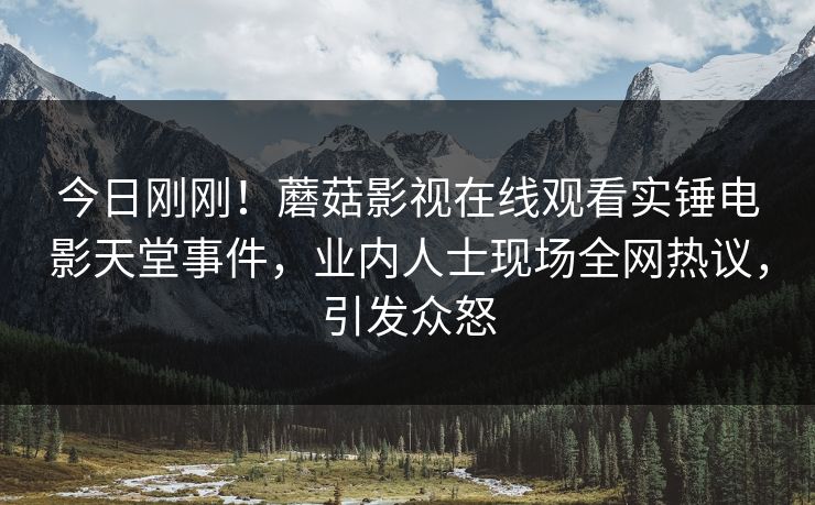 今日刚刚！蘑菇影视在线观看实锤电影天堂事件，业内人士现场全网热议，引发众怒